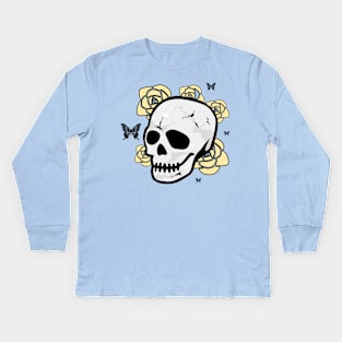 Skull flowers Kids Long Sleeve T-Shirt